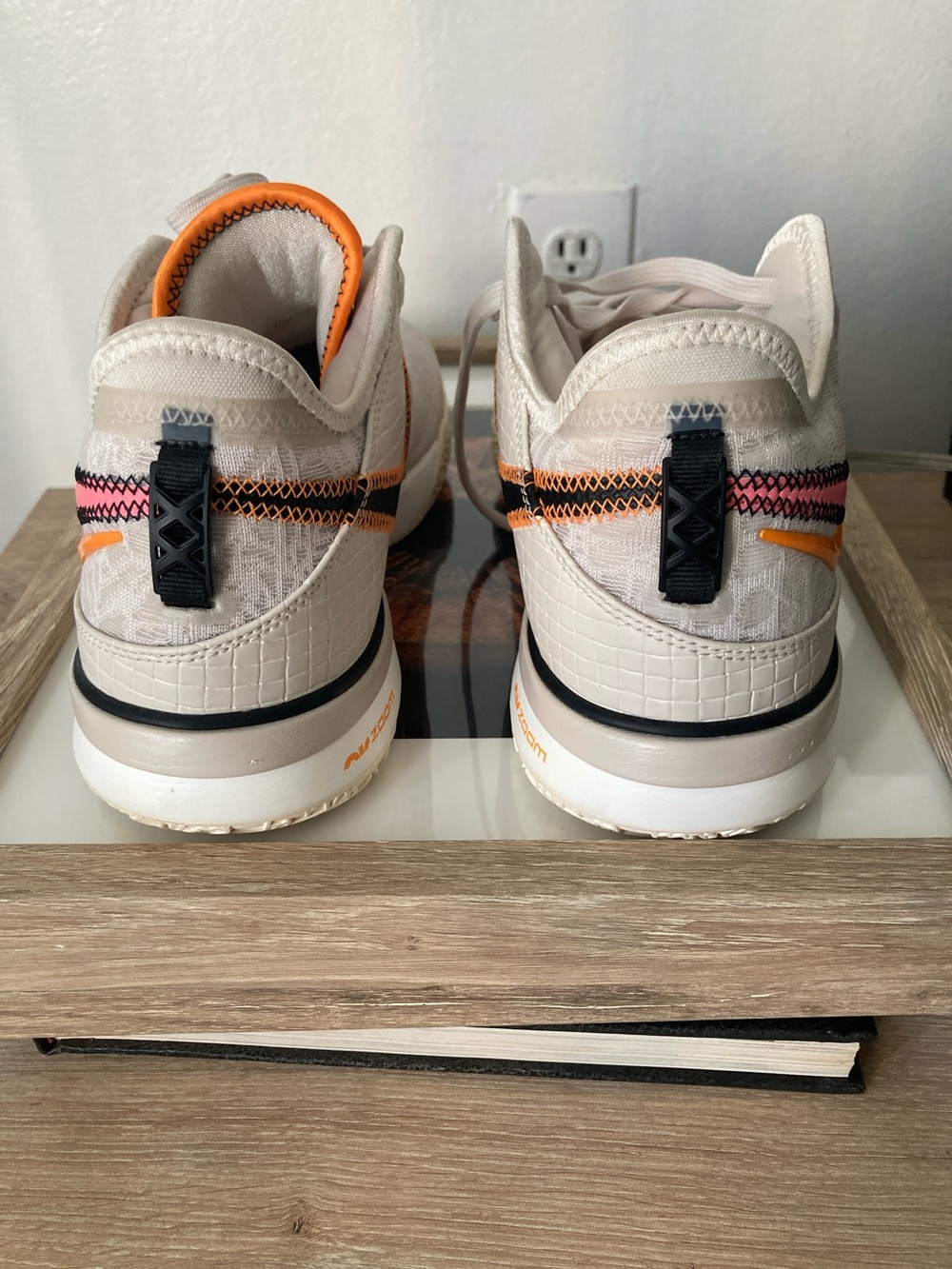 Nike Beige and Orange Accent Low-Top Sneakers - Picture 2 of 7